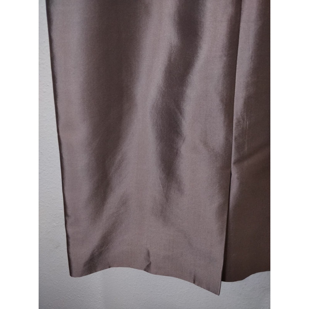 Adrianna Papell Tan 100% Silk Embellished Sleeveless Cocktail Sheath Dress 12 - Picture 8 of 9